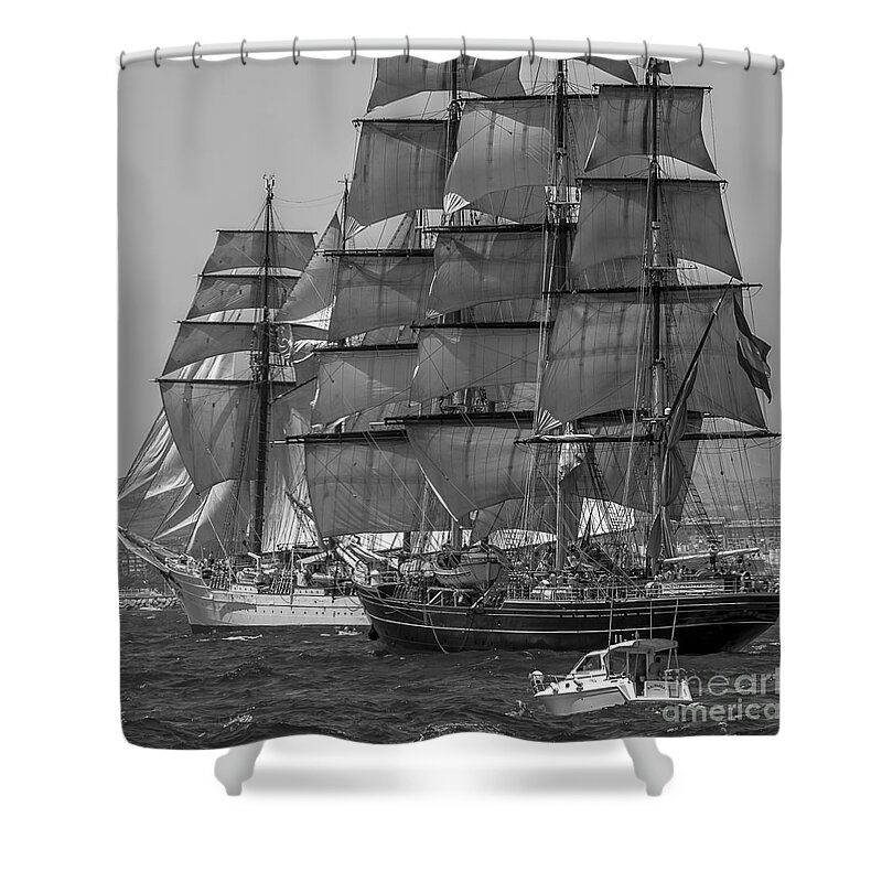 Tall Ships Shower Curtain featuring the photograph Tall Ship Stad Amsterdam by Pablo Avanzini