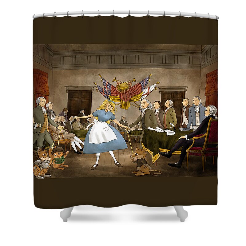 Independence Hall Shower Curtain featuring the painting Tammy in Independence Hall by Reynold Jay