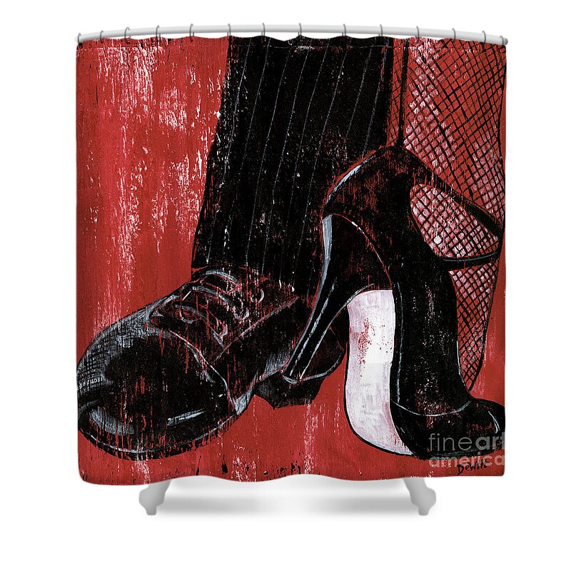 Dance Shower Curtain featuring the painting Tango by Debbie DeWitt