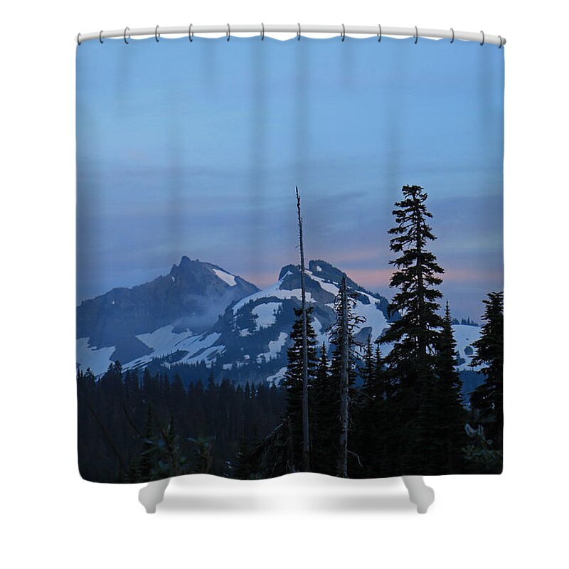 Clouds Shower Curtain featuring the photograph Tatoosh at Dusk by E Faithe Lester