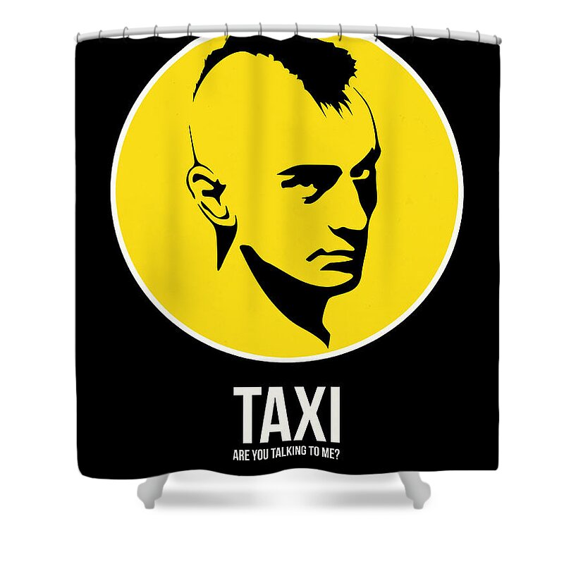 Movie Posters Shower Curtain featuring the digital art Taxi Poster 2 by Naxart Studio