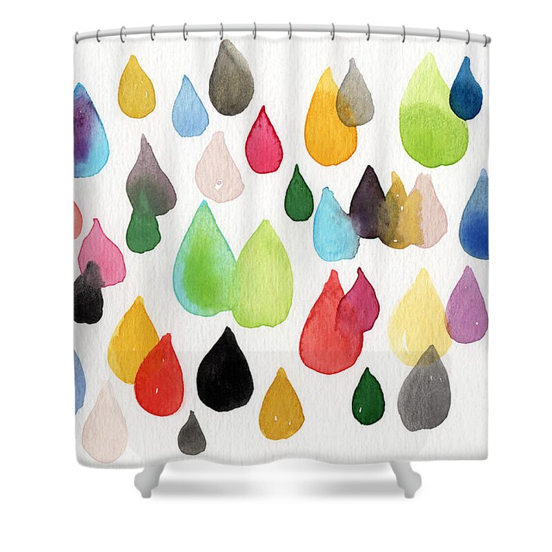 Rainbow Shower Curtain featuring the painting Tears Of An Artist by Linda Woods