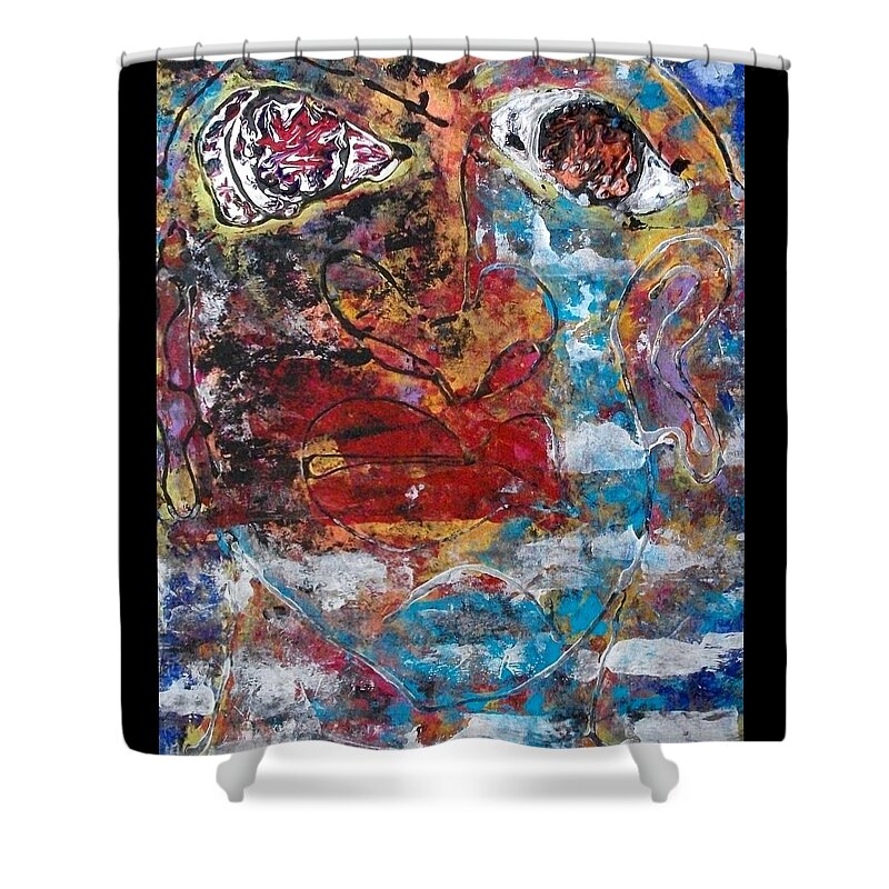 Native American Shower Curtain featuring the painting Tears on the Trail Native American by Cleaster Cotton