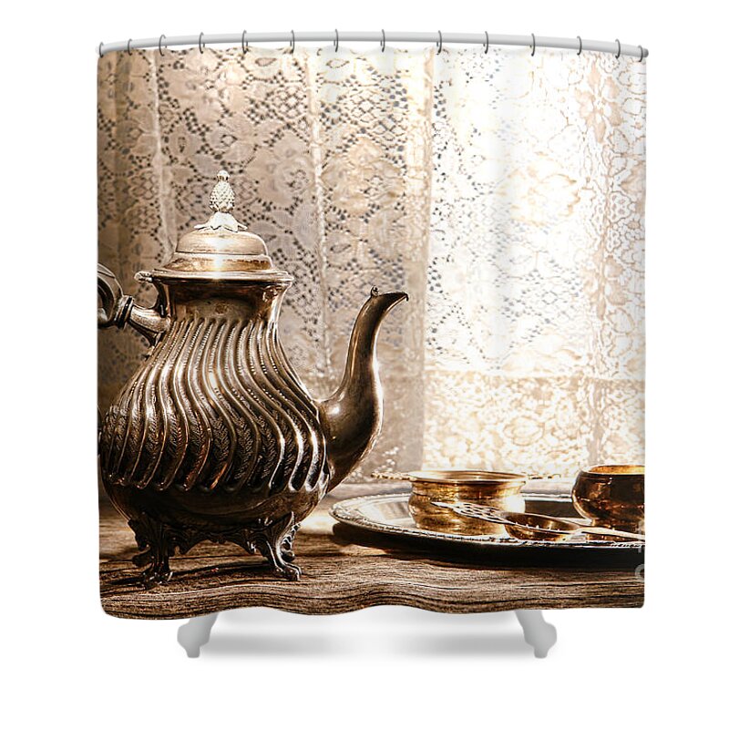 Tea Shower Curtain featuring the photograph Teatime by Olivier Le Queinec