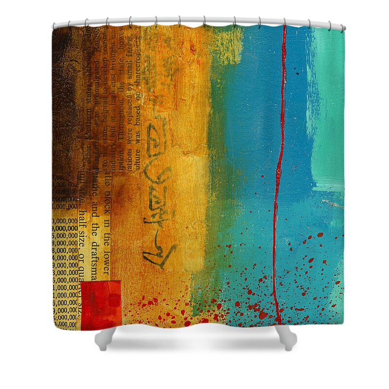 4x4 Shower Curtain featuring the painting Teeny Tiny Art 111 by Jane Davies