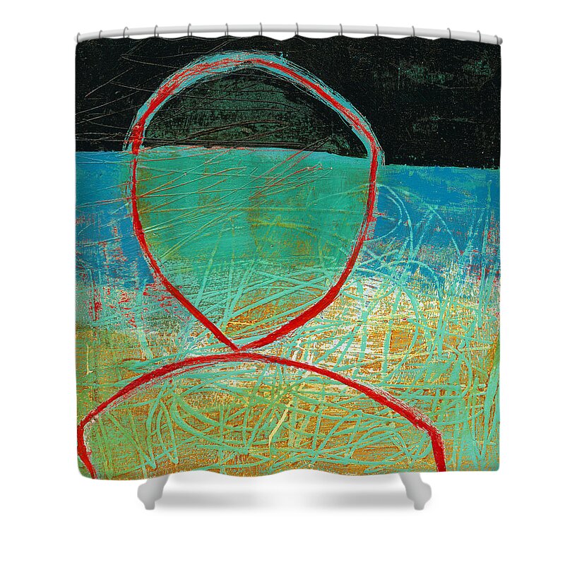 4x4 Shower Curtain featuring the painting Teeny Tiny Art 116 by Jane Davies