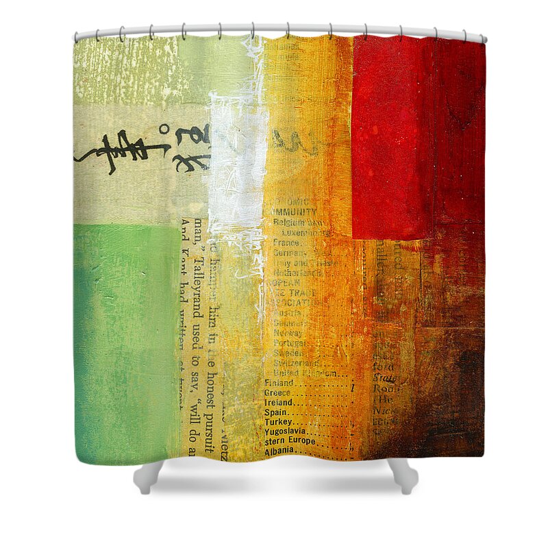 4x4 Shower Curtain featuring the painting Teeny Tiny Art 118 by Jane Davies