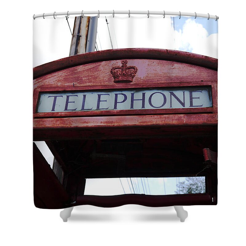 Telephone Shower Curtain featuring the photograph Teleforlorn by Richard Reeve