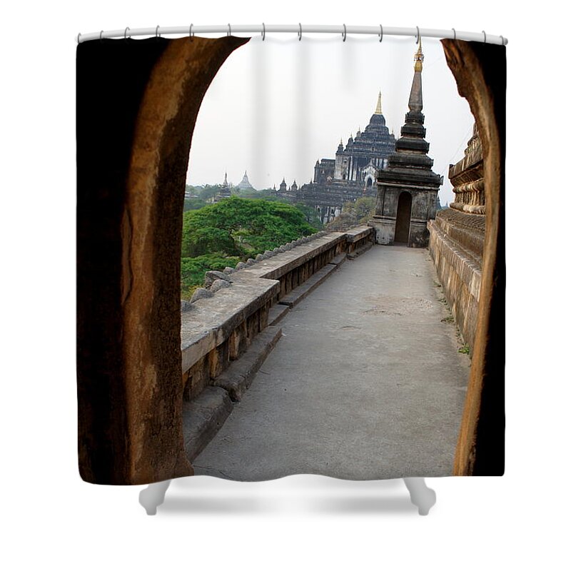 Tranquility Shower Curtain featuring the photograph Temples View by Nigel Killeen