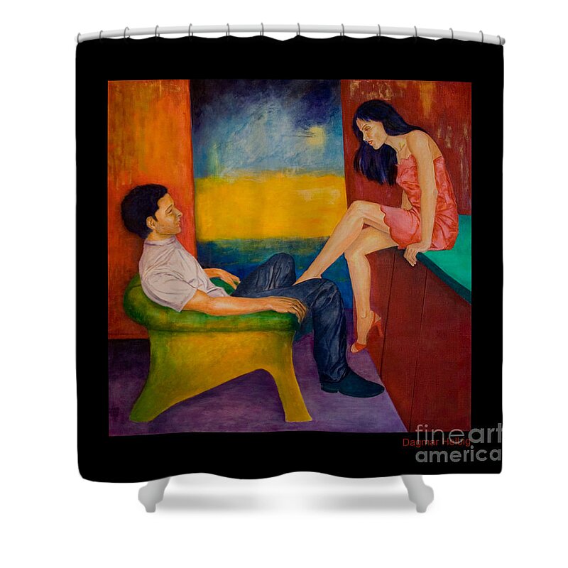 Human-picture-original Shower Curtain featuring the painting Temptation by Dagmar Helbig