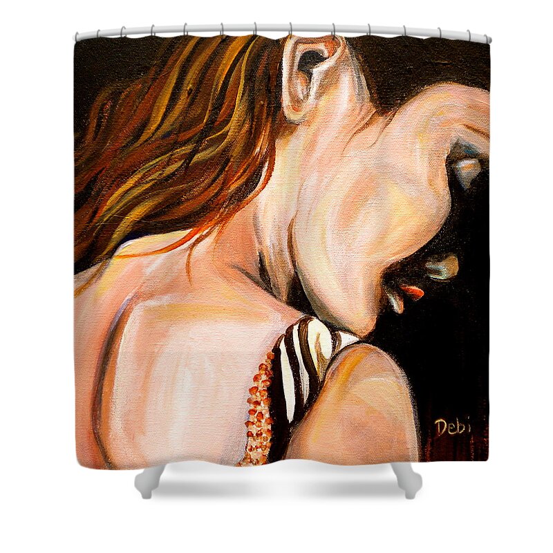 Woman Shower Curtain featuring the painting Tess by Debi Starr