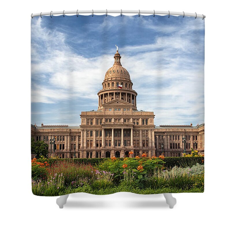 Joan Carroll Shower Curtain featuring the photograph Texas State Capitol II by Joan Carroll