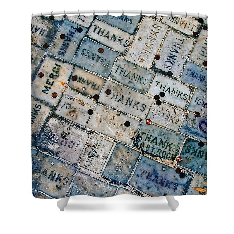 Bricks Shower Curtain featuring the photograph Thanks 3 - color by Kathleen K Parker
