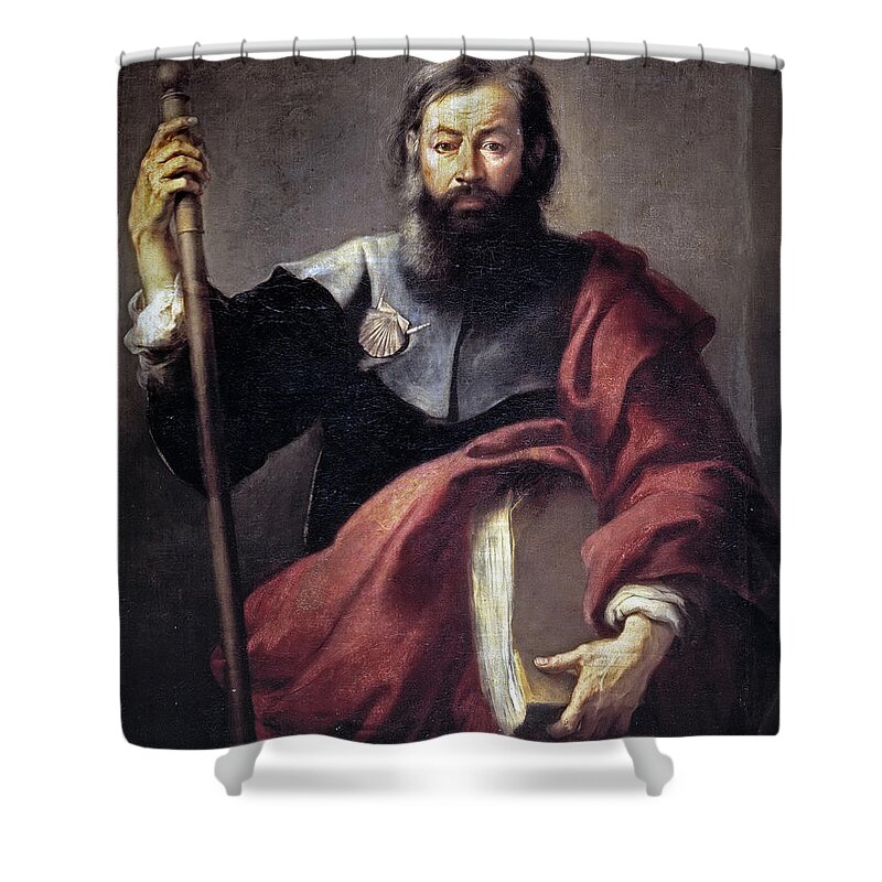 Bartolome Esteban Murillo Shower Curtain featuring the painting The Apostle Saint James by Bartolome Esteban Murillo
