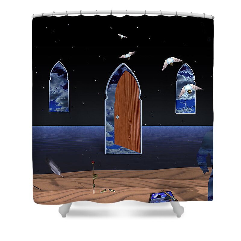 Artist Shower Curtain featuring the digital art The Artist by Bruce Rolff