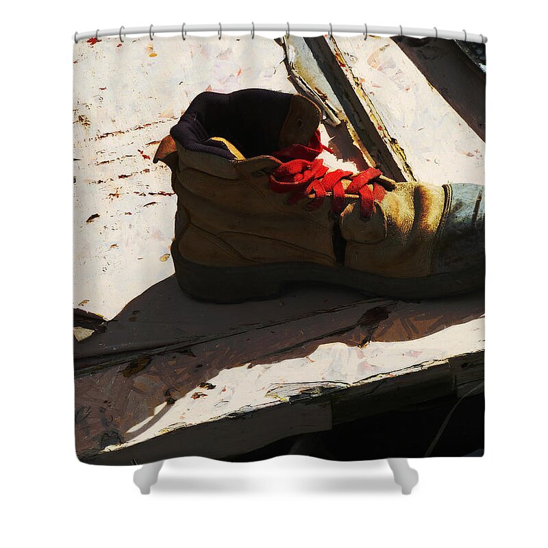 Steel Cap Shower Curtain featuring the photograph The Ballet Boot by Steve Taylor