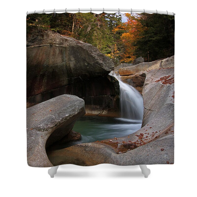 New Hampshire Shower Curtain featuring the photograph The Basin in the New Hampshire White Mountain National Forest by Juergen Roth