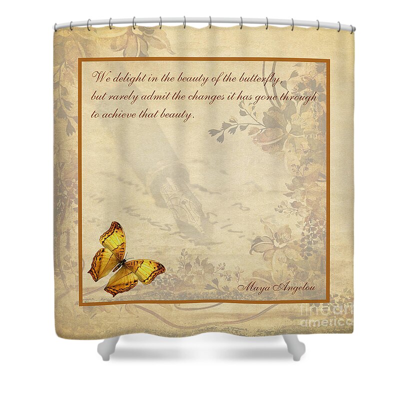 The Beauty Of The Butterfly Shower Curtain featuring the digital art The Beauty Of The Butterfly by Olga Hamilton
