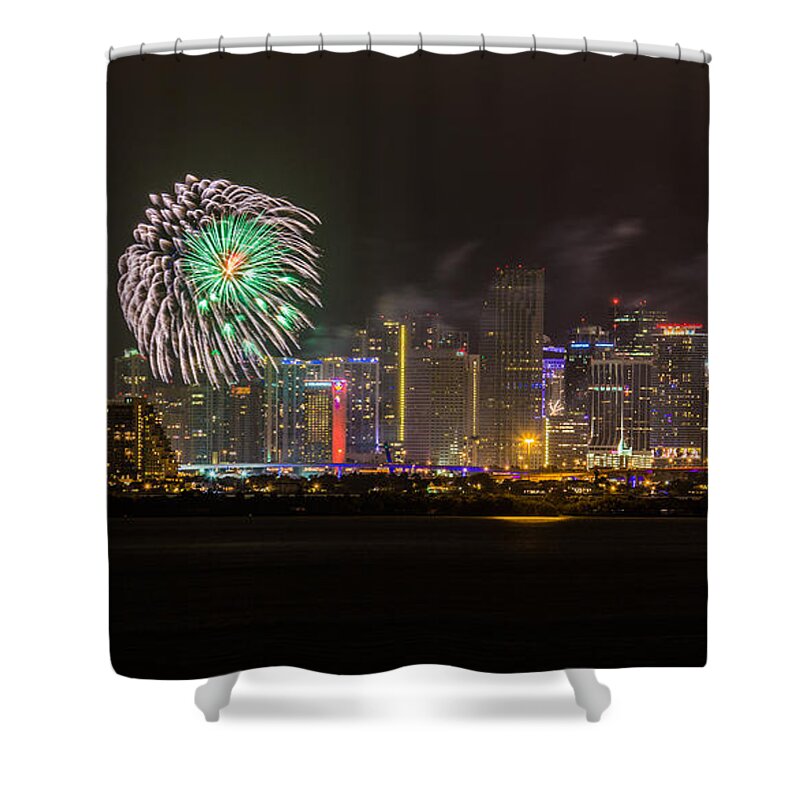 Fireworks Shower Curtain featuring the photograph The Beginning of 2014 by Rene Triay FineArt Photos