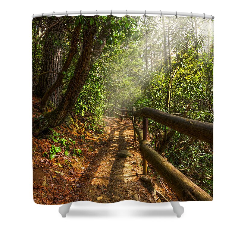 Appalachia Shower Curtain featuring the photograph The Benton Trail by Debra and Dave Vanderlaan