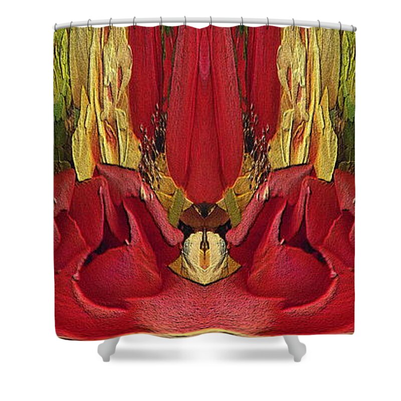 Abstract Shower Curtain featuring the digital art The Bouquet Unleashed 70 by Tim Allen