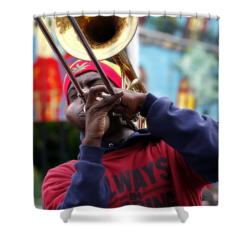 Kg Shower Curtain featuring the photograph The Breath of Jazz by KG Thienemann
