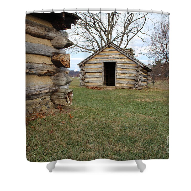 Valley Forge Shower Curtain featuring the photograph The Cabins by David Jackson