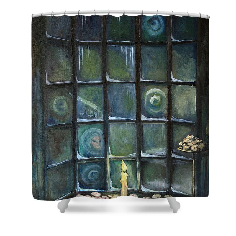 London Shower Curtain featuring the painting The Cake Shopp'e by Jean Walker