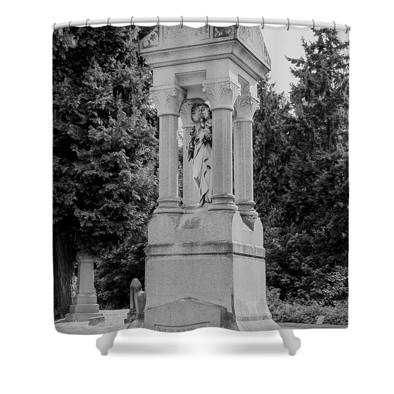 Cemetery Shower Curtain featuring the photograph The cemetery by Cathy Anderson