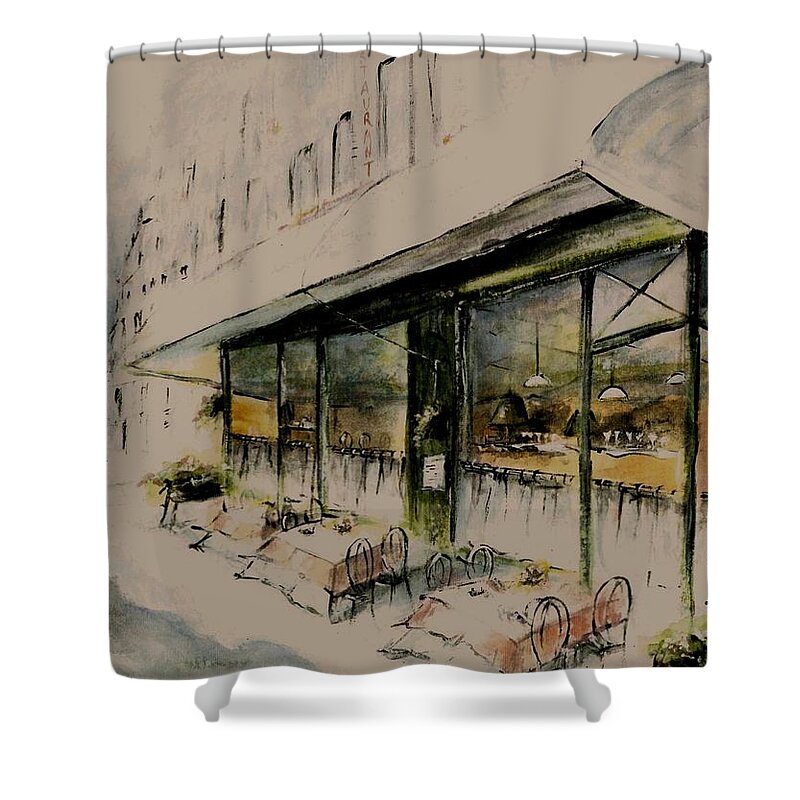 Diane Strain Shower Curtain featuring the painting The Champs Elysees by Diane Strain