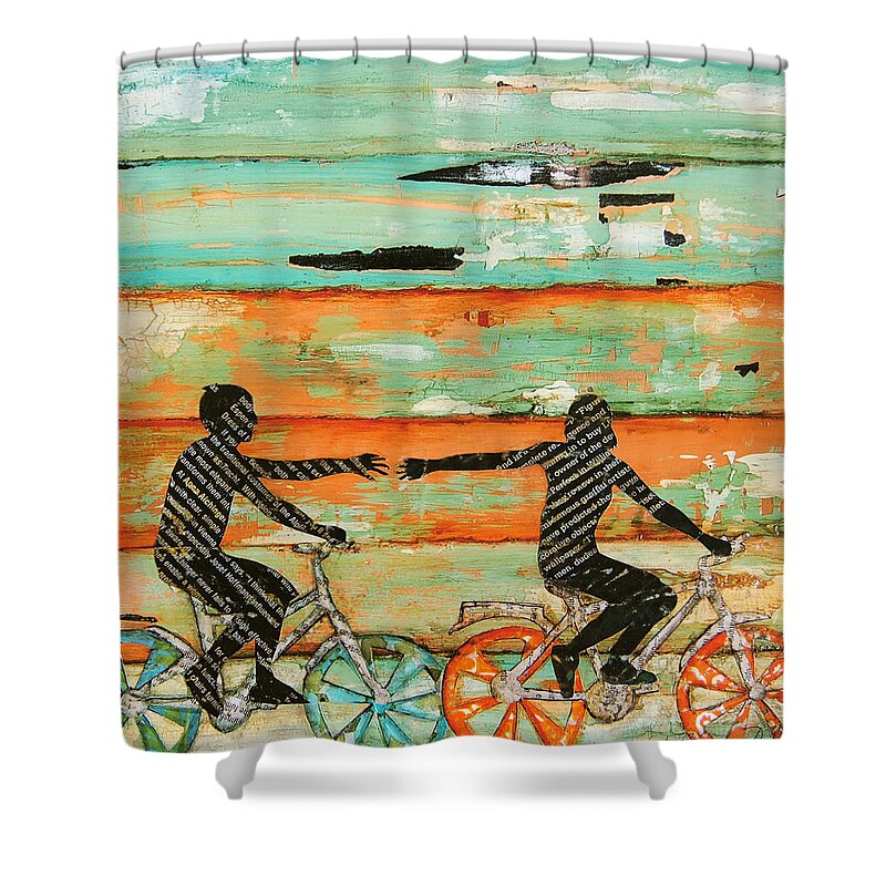 Couple Shower Curtain featuring the painting The Chase by Danny Phillips
