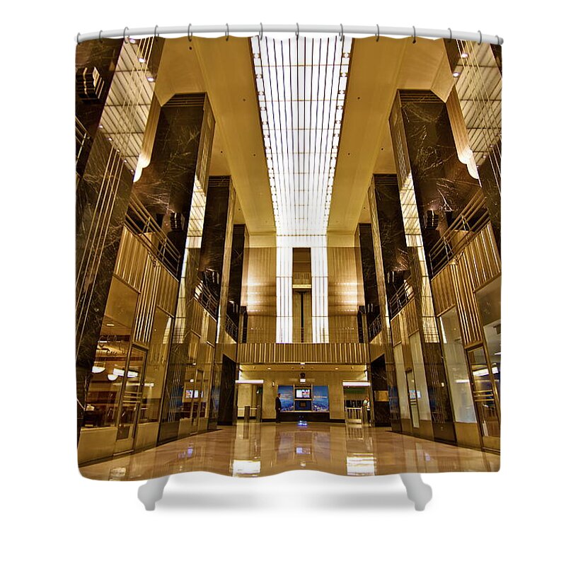 Chicago Shower Curtain featuring the photograph The Chicago Board of Trade Lobby by John Babis