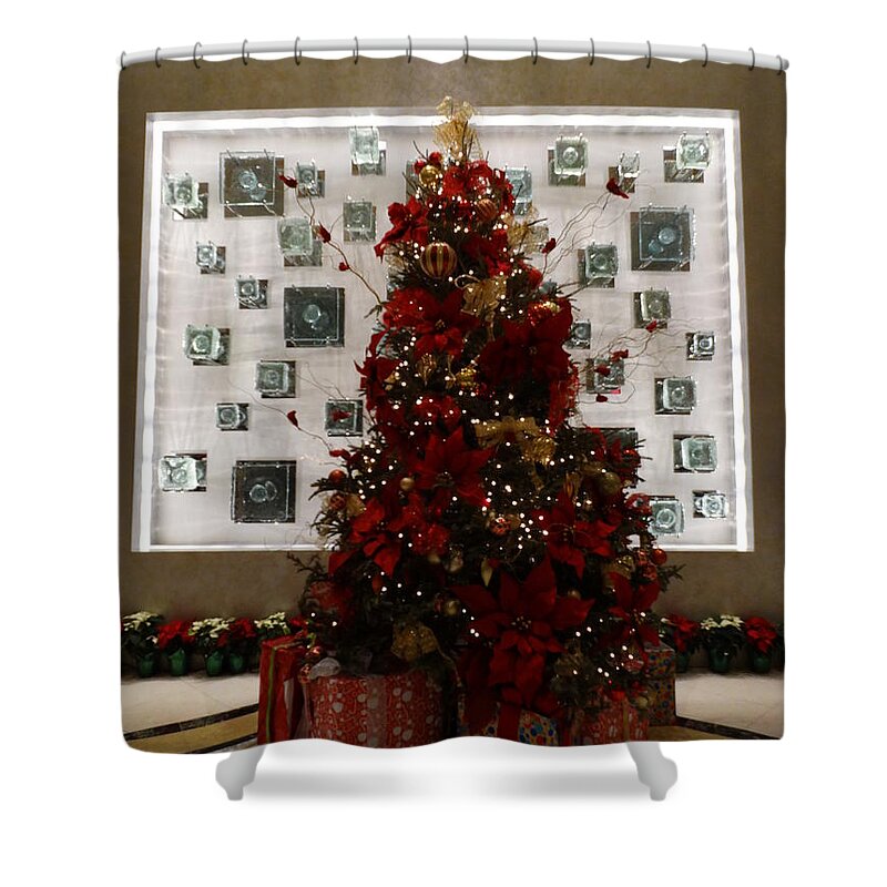 Greeting Card Shower Curtain featuring the photograph The Chistmas Celebration by Joseph Baril