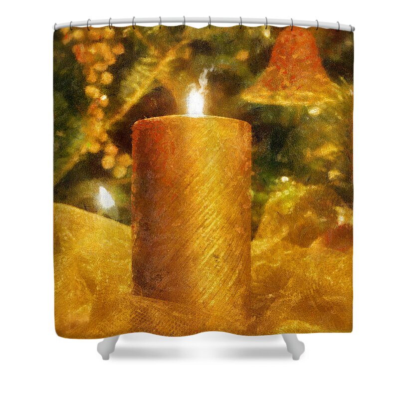 Candle Shower Curtain featuring the photograph The Christmas Candle by Lois Bryan