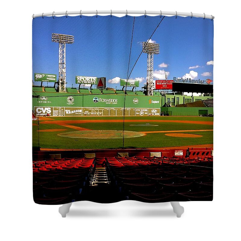 Fenway Park Collectibles Shower Curtain featuring the photograph The Classic Fenway Park by Iconic Images Art Gallery David Pucciarelli