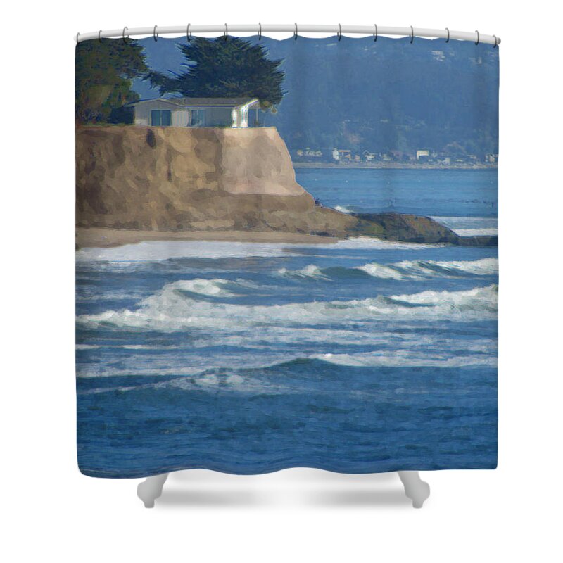 Santa Cruz Shower Curtain featuring the photograph The Cliff House by Deana Glenz