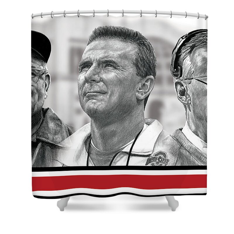 Ohio State Buckeyes Shower Curtain featuring the digital art The Coaches by Bobby Shaw