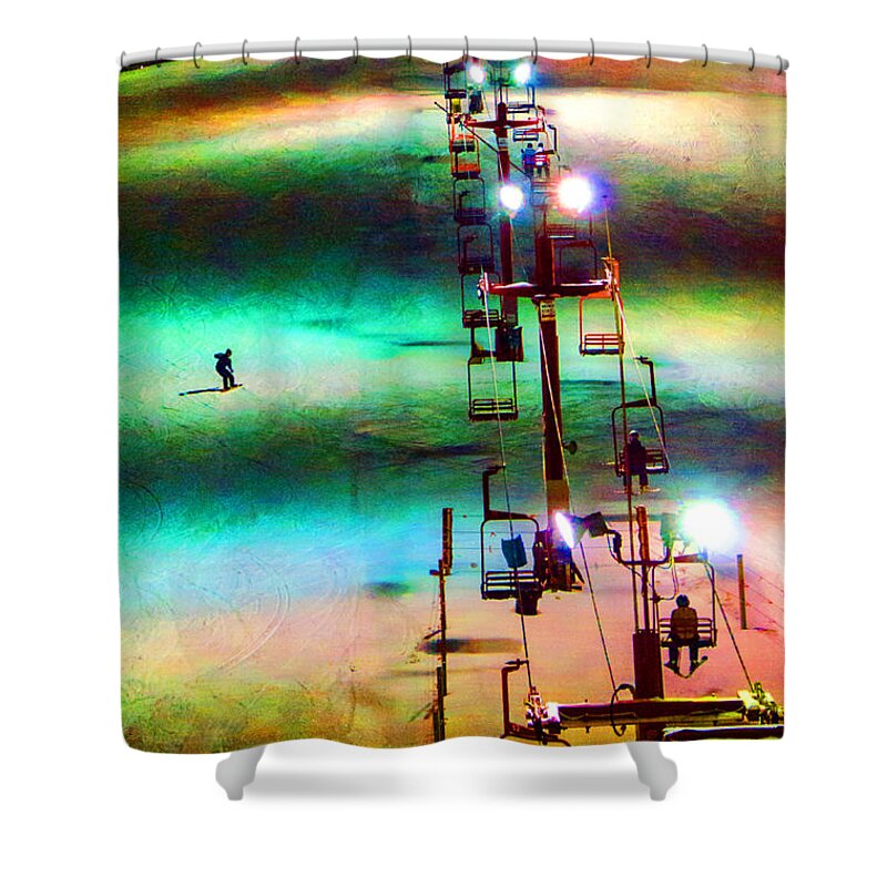 Ski Hill Shower Curtain featuring the photograph The Color Of Fun by Susan McMenamin
