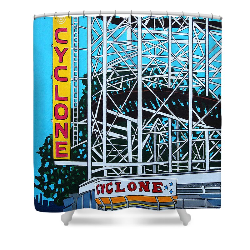 The Cyclone Shower Curtain featuring the painting The Cyclone by Mike Stanko