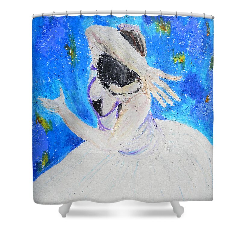Woman Shower Curtain featuring the painting The Dancer by Marwan George Khoury