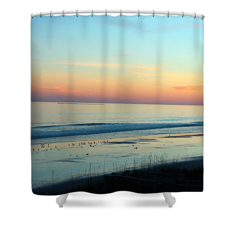 Ocean Shower Curtain featuring the photograph The Day Ends by Cynthia Guinn