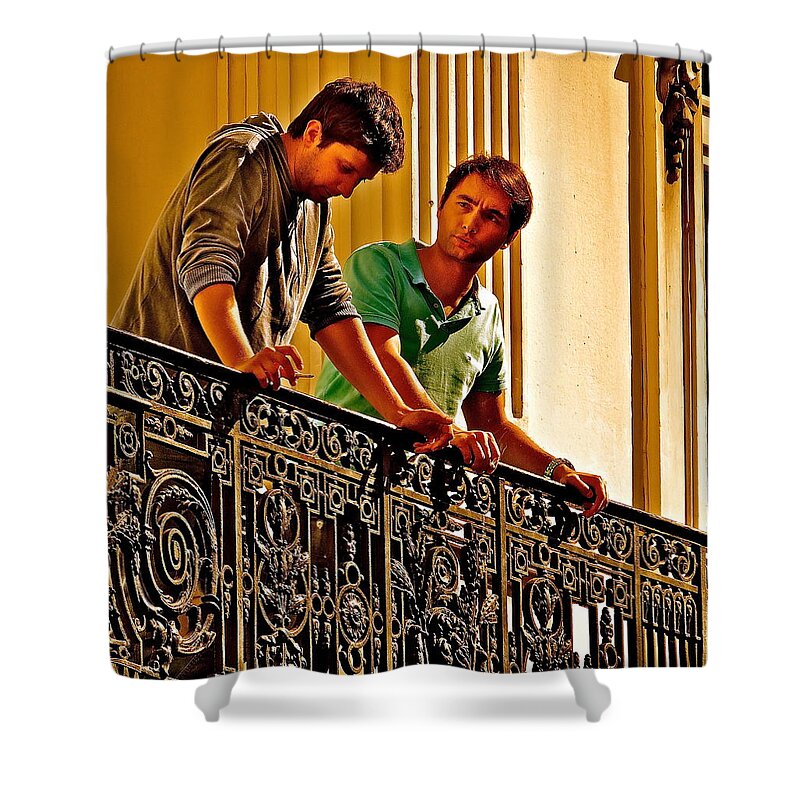 Paris People Shower Curtain featuring the photograph The Defining Moment by Ira Shander
