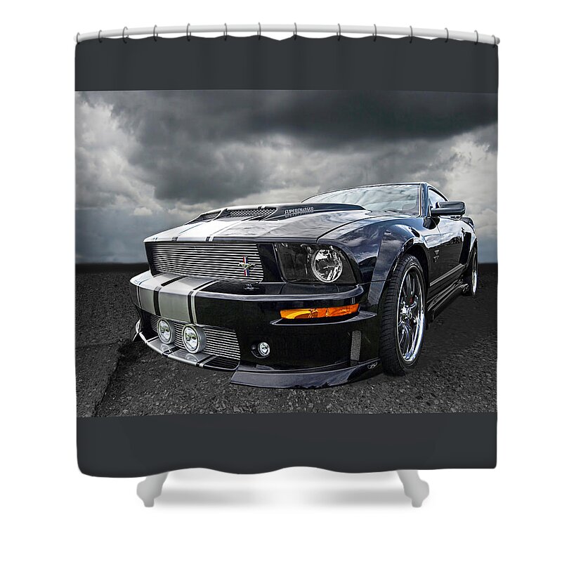 Ford Mustang Shower Curtain featuring the photograph The Dominator - Cervini Mustang by Gill Billington