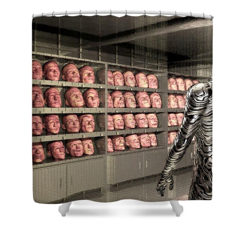 Doppleganger Shower Curtain featuring the digital art The Doppleganger by John Alexander