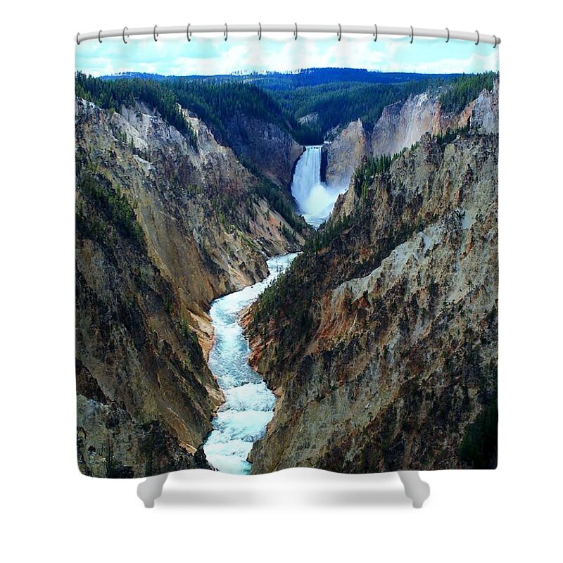 Lower Falls Shower Curtain featuring the photograph The Down Fall by Catie Canetti