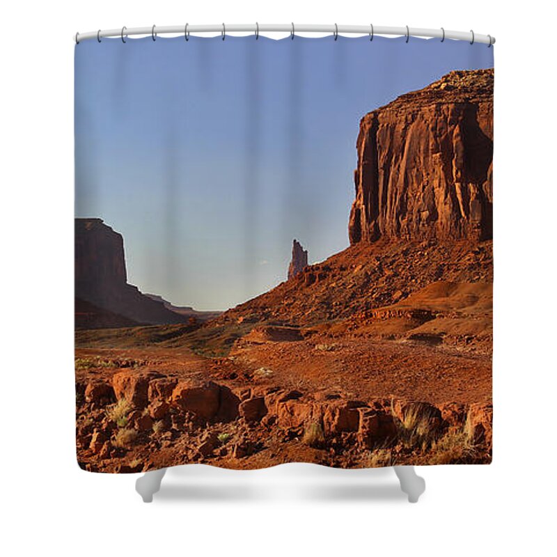Desert Shower Curtain featuring the photograph The Dusty Trail - Monument Valley by Mike McGlothlen