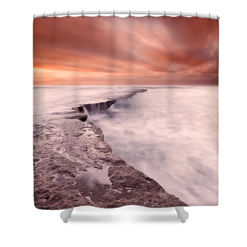 Beach Shower Curtain featuring the photograph The edge of earth by Jorge Maia