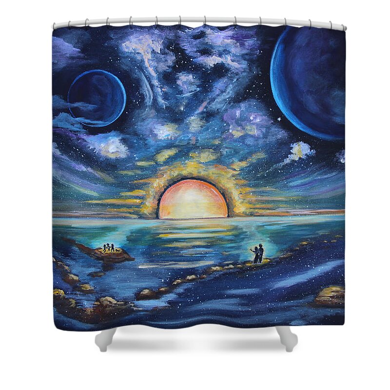 Eternity Shower Curtain featuring the painting The Edge of Eternity by Diana Haronis