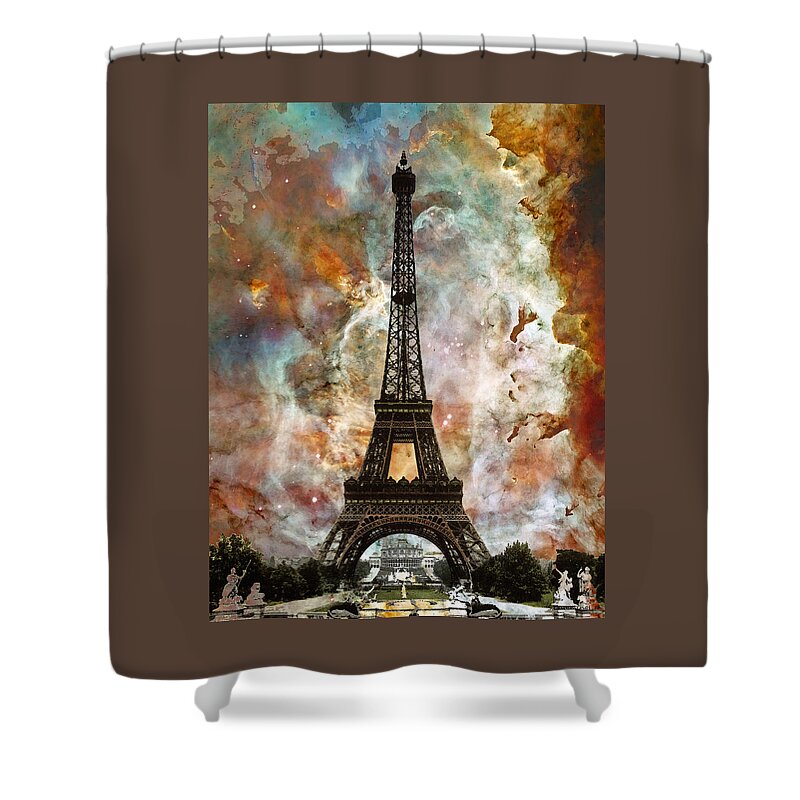 Eiffel Tower Shower Curtain featuring the painting The Eiffel Tower - Paris France Art By Sharon Cummings by Sharon Cummings