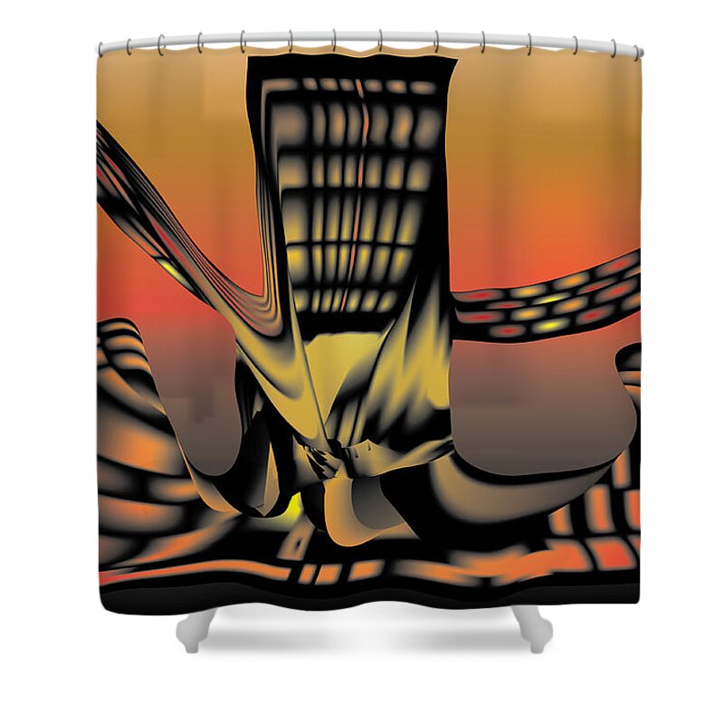 Tree Shower Curtain featuring the digital art The Ember Tree by Kevin McLaughlin